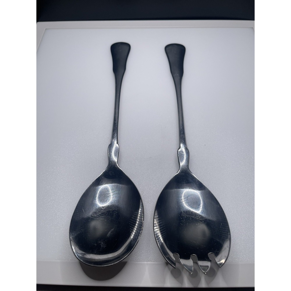 Vintage 1960s Rogers 18/0 Stainless Flatware Cutlery. 10" Serving Spoon & Spork - Picture 4 of 13